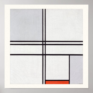 POSTER : PIET MONDRIAN : GRAY - ROUGE 1935
