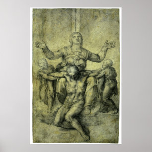 Poster Pieta pour Vittoria Colonna par Michelangelo