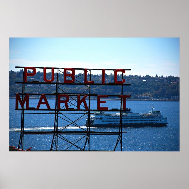 Poster Pike Place Market & Seattle Waterfront (Devant)