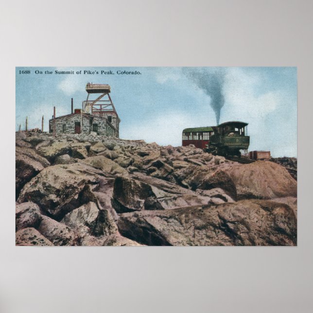 Poster Pikes Peak, Colorado - Au Sommet (Devant)