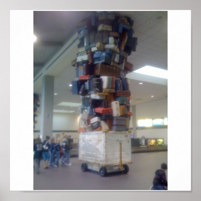 Poster Pile de bagages à l'aéroport de Sacramento Califor (Devant)