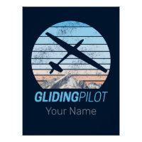 Pilote de planeur aviateur vintage coucher de sole