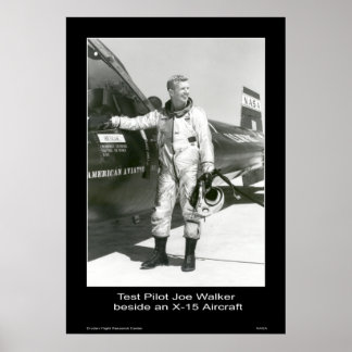 Poster Pilote d'essai Joe Walker à côté d'un aéronef X-15