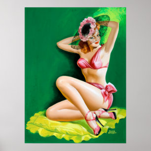 Poster Pin rose de bikini