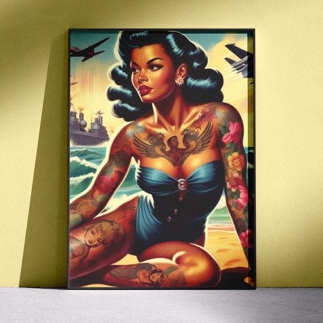 Poster Pin-up de plage rétro (Créateur téléchargé)