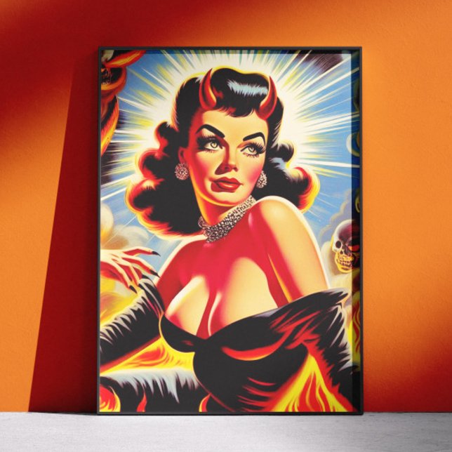 Poster Pin-up diabolique rétro (Créateur téléchargé)