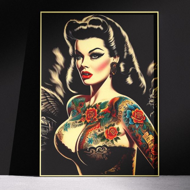 Poster Pin-up gothique tatouée (Créateur téléchargé)
