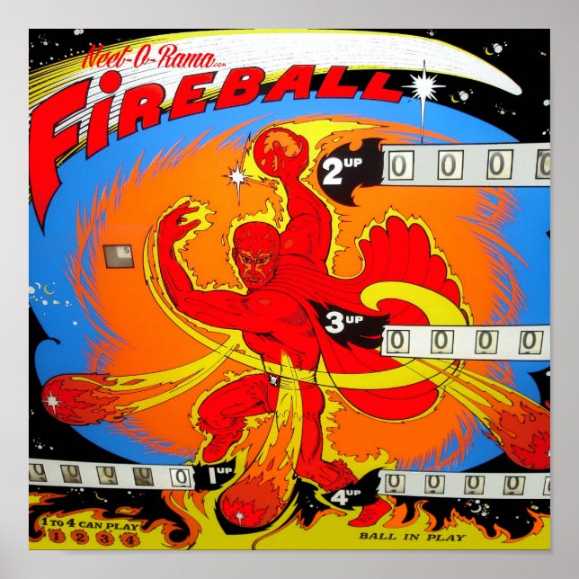 Poster Pinball Fireball (Devant)