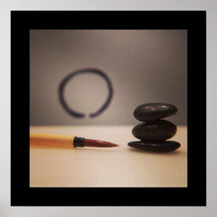 Poster Pinceau Zen Enso et Calligraphie