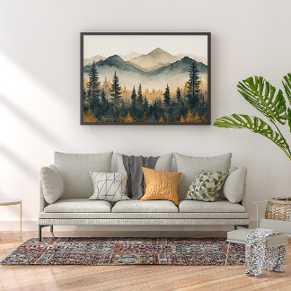 Poster Pine Forest Zen Minimalist Wall Art
