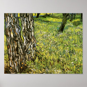 Poster Pine Trees & Dandelions Van Gogh Art