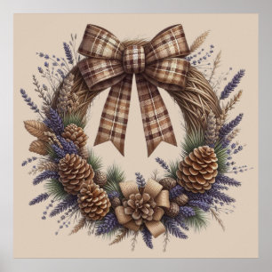 Poster Pinecone Wreath