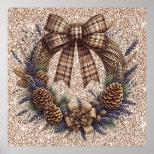 Poster Pinecone Wreath