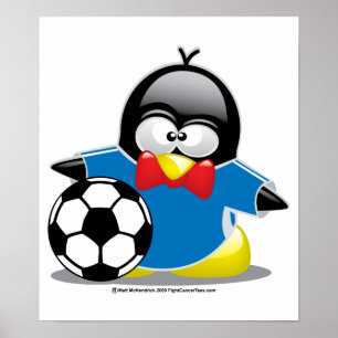 Poster Pingouin de football