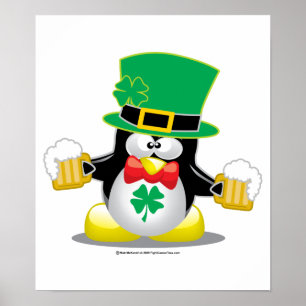 Poster Pingouin du jour de St Patrick