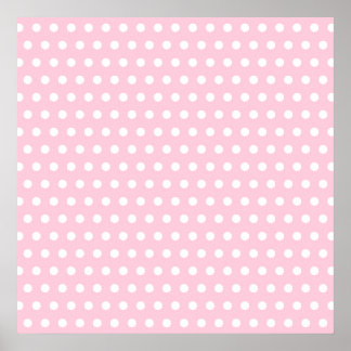 Poster Pink and White Polka Dots Pattern.