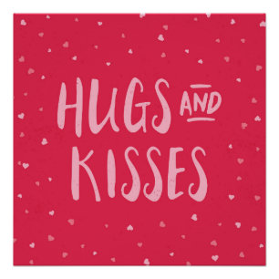 Poster Pink Hubs et Kisses   Coeurs   Saint Valentin