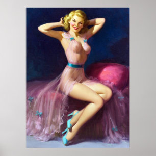 Poster Pink Nighty Pin Up