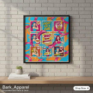 Poster Pink Power Pop Art - Prix du cancer du sein