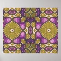 Pink violet ocre Olive Green Hip Ornat Art Motif