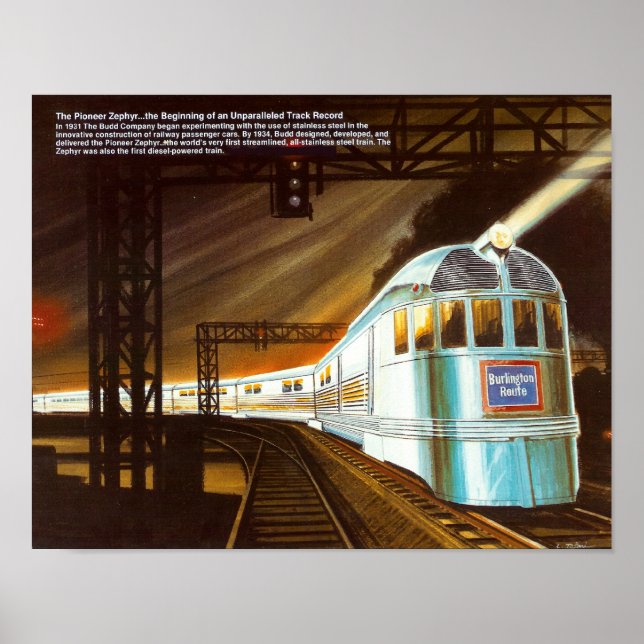 Poster Pioneer Zephyr 1934 (Devant)