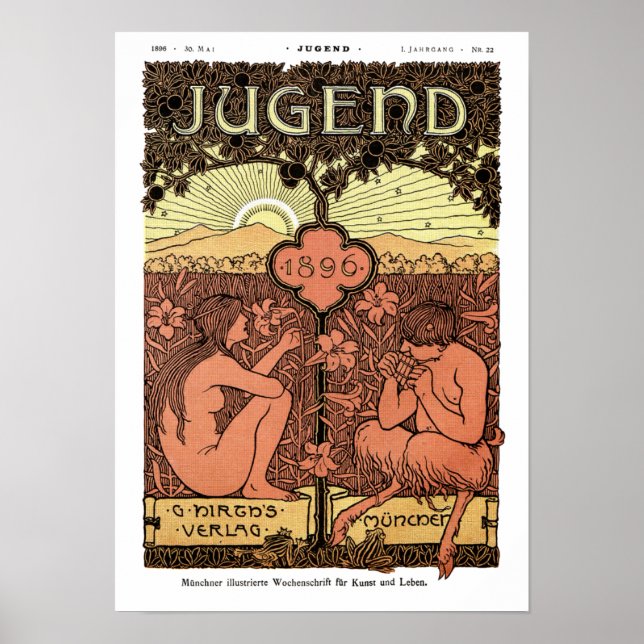 Poster : Pipes of Pan - Jugend Magazine Mai 1896 (Devant)