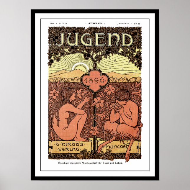 Poster : Pipes of Pan - Jugend Magazine Mai 1896 (Devant)