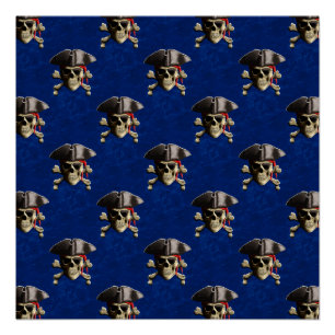 Poster Pirate Crâne Et Casquette
