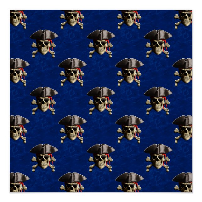 Poster Pirate Crâne Et Casquette (Devant)