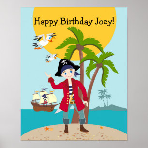 Poster Pirate kid birthday