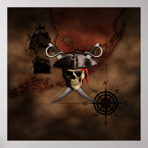 Poster Pirate map