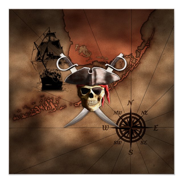 Poster Pirate map (Devant)
