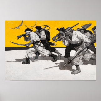 Poster Pirates à la recherche de trésors