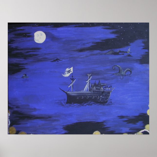 Poster Pirates au clair de lune (Devant)