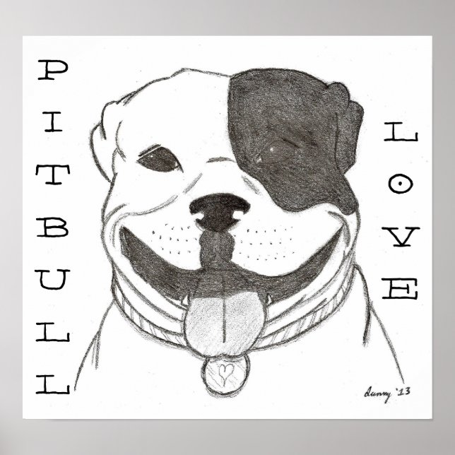 Poster Pitbull Love (Devant)