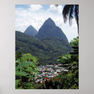 Poster Pitons de Les, St Lucia