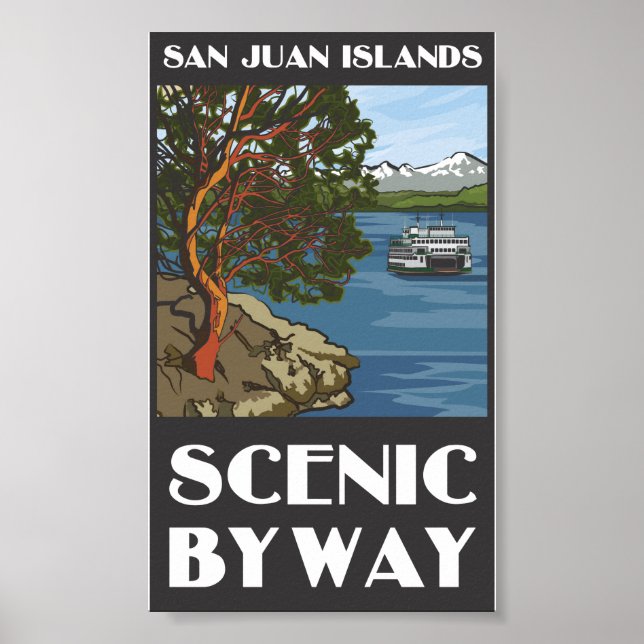 Poster Pittoresque des îles San Juan (Devant)