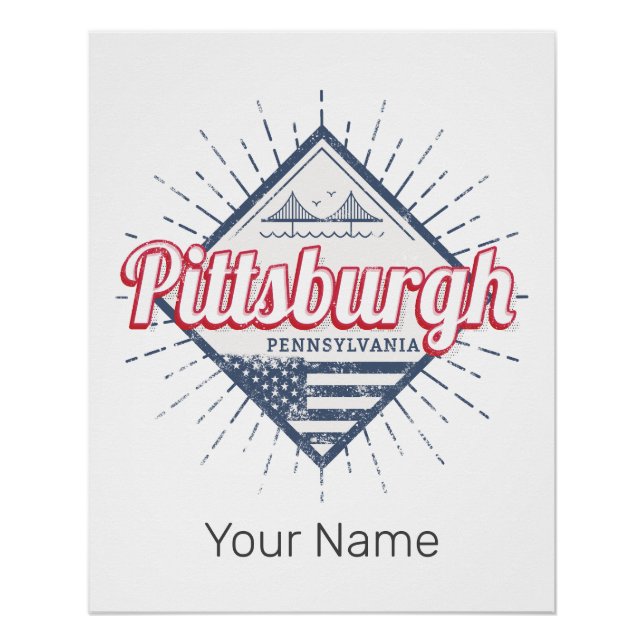 Poster Pittsburgh City États-Unis Pennsylvanie USA (Devant)