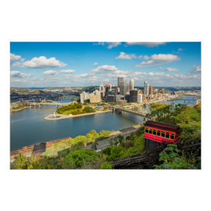 Poster Pittsburgh Pennsylvania Duquesne Incline View