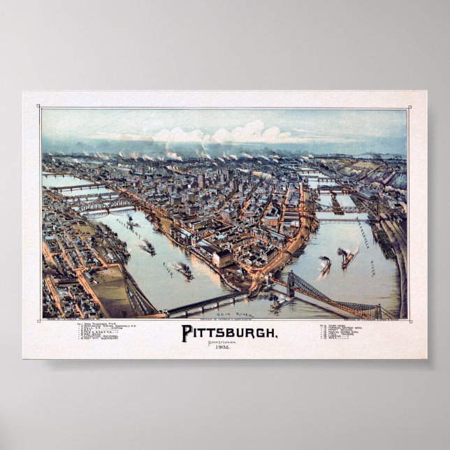 Poster Pittsburgh Pennsylvanie 1902 (Devant)