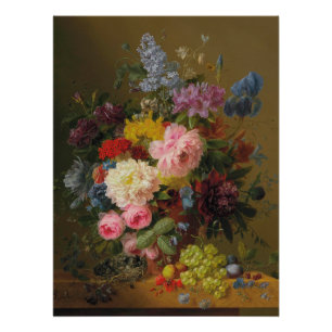 Poster Pivoines, Tulipes, Roses et Iris – A. Bloemers