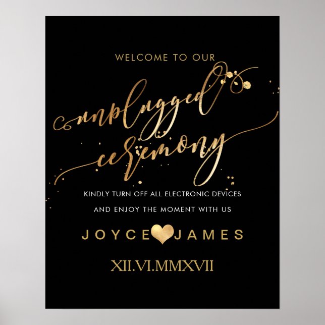 Poster PixDezines Faux Or/DIY cérémonie #UNPLUGGED (Devant)