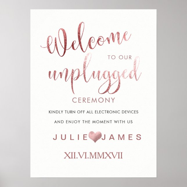 Poster PixDezines Faux Rose Gold/#UNPLUGGED (Devant)