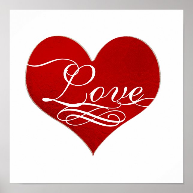 Poster PixDezines Love Red Heart (Devant)