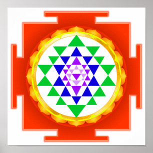Poster PixDezines Sri Yantra Chakra Nettoyage/Lueur Orang