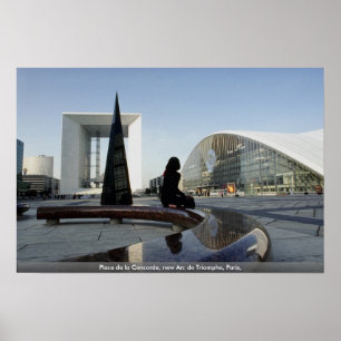 Poster Place de la Concorde, nouvel Arc de Triomphe, Pari
