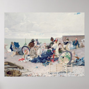 Poster Plage à Yport, 1878 (huile sur toile)