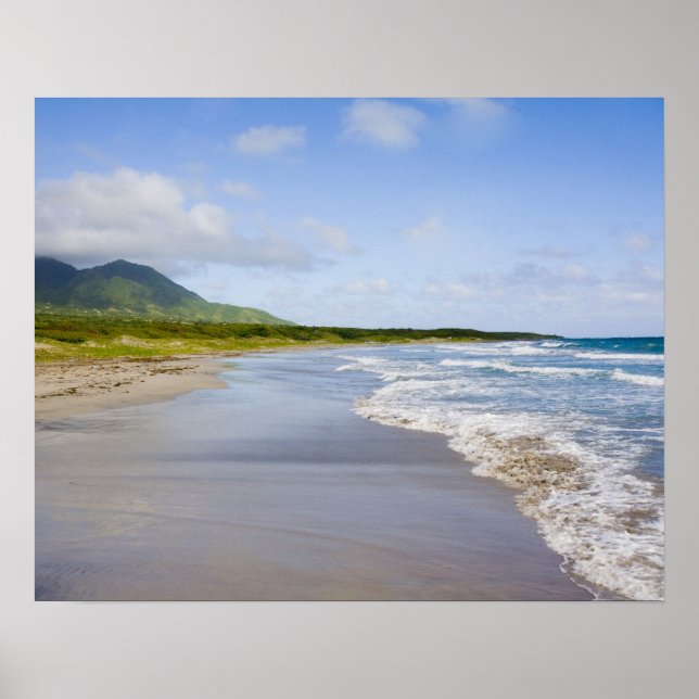 Poster Plage au vent, Nevis (Devant)