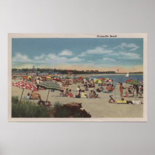 Poster Plage bondée