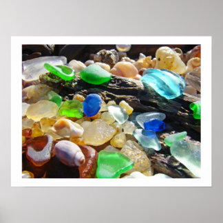 Poster Plage côtière SEA GLASS art Imprimantes SEAGLASS c